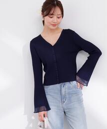 PROPORTION BODY DRESSING | 部分シアーリブカーディガン / 1216174403(カーディガン/ボレロ)