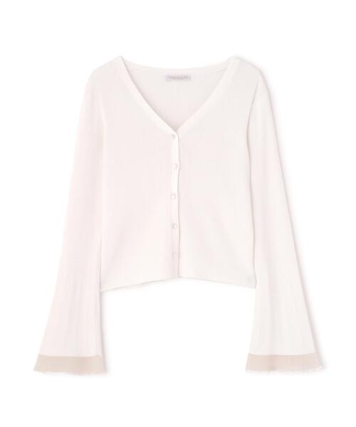 PROPORTION BODY DRESSING（プロポーションボディドレッシング）の「部分シアーリブカーディガン / 1216174403（カーディガン/ボレロ・レディース・イエロー/ネイビー/ホワイト系その他/ピンク/ブルー・FREE）」の6枚目の写真