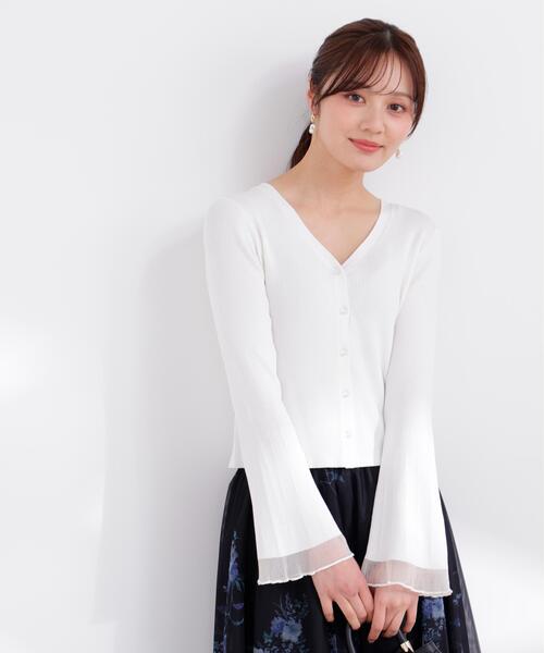 PROPORTION BODY DRESSING（プロポーションボディドレッシング）の「部分シアーリブカーディガン / 1216174403（カーディガン/ボレロ・レディース・イエロー/ネイビー/ホワイト系その他/ピンク/ブルー・FREE）」の7枚目の写真