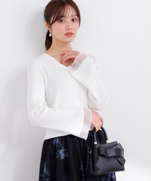 PROPORTION BODY DRESSING（プロポーションボディドレッシング）の「部分シアーリブカーディガン / 1216174403（カーディガン/ボレロ・レディース・イエロー/ネイビー/ホワイト系その他/ピンク/ブルー・FREE）」の10枚目の写真