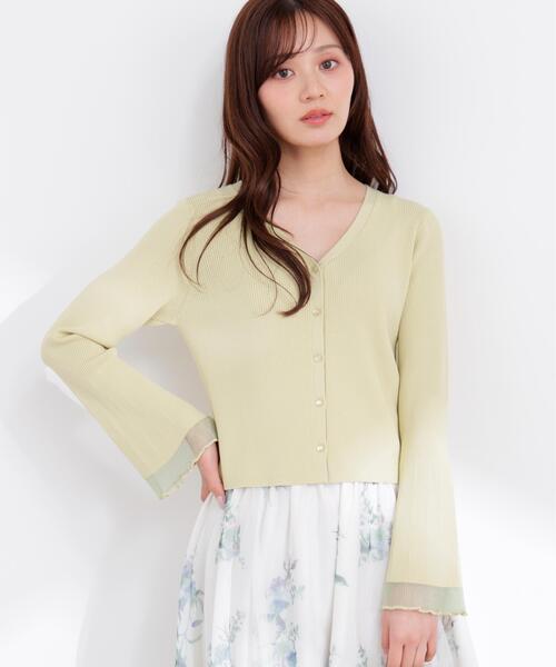 PROPORTION BODY DRESSING（プロポーションボディドレッシング）の「部分シアーリブカーディガン / 1216174403（カーディガン/ボレロ・レディース・イエロー/ネイビー/ホワイト系その他/ピンク/ブルー・FREE）」の15枚目の写真