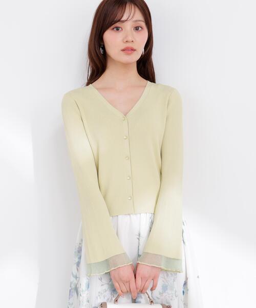 PROPORTION BODY DRESSING（プロポーションボディドレッシング）の「部分シアーリブカーディガン / 1216174403（カーディガン/ボレロ・レディース・イエロー/ネイビー/ホワイト系その他/ピンク/ブルー・FREE）」の18枚目の写真