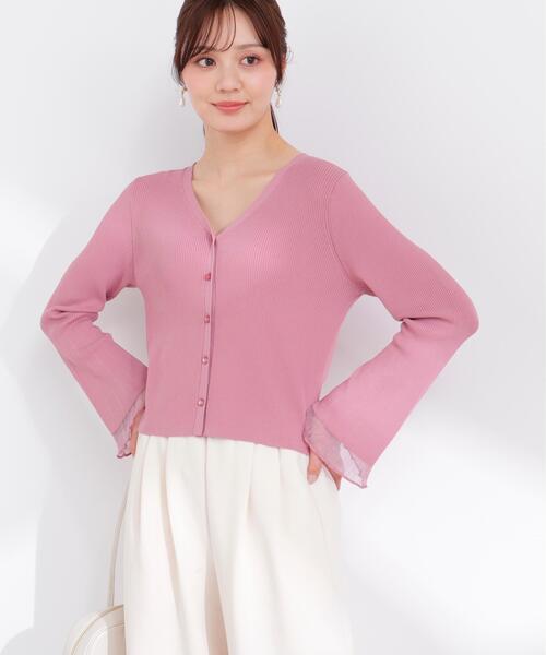PROPORTION BODY DRESSING（プロポーションボディドレッシング）の「部分シアーリブカーディガン / 1216174403（カーディガン/ボレロ・レディース・イエロー/ネイビー/ホワイト系その他/ピンク/ブルー・FREE）」の16枚目の写真