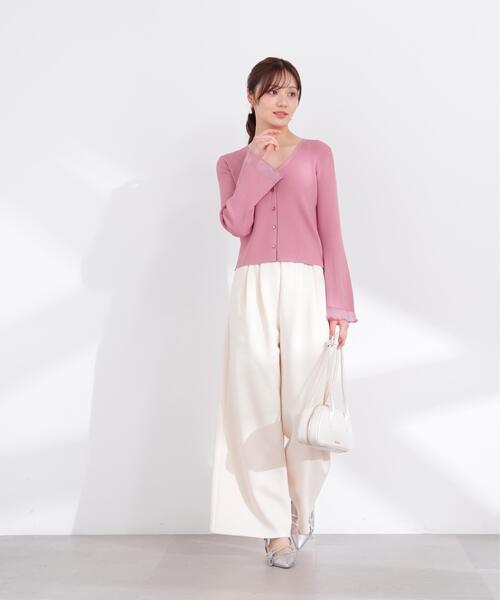PROPORTION BODY DRESSING（プロポーションボディドレッシング）の「部分シアーリブカーディガン / 1216174403（カーディガン/ボレロ・レディース・イエロー/ネイビー/ホワイト系その他/ピンク/ブルー・FREE）」の17枚目の写真