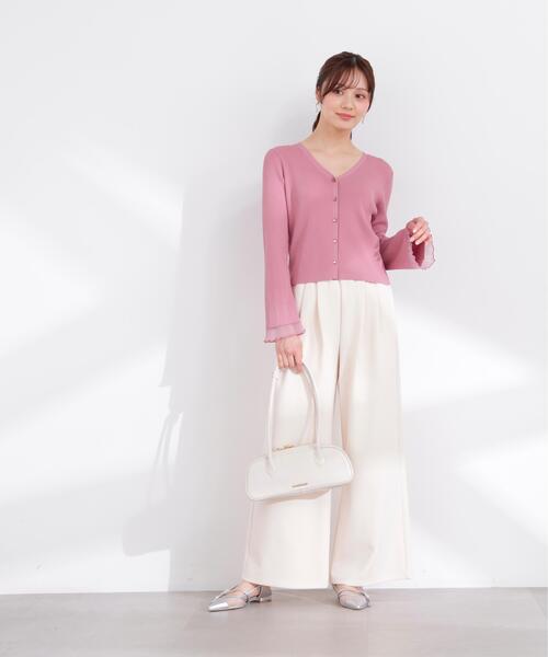 PROPORTION BODY DRESSING（プロポーションボディドレッシング）の「部分シアーリブカーディガン / 1216174403（カーディガン/ボレロ・レディース・イエロー/ネイビー/ホワイト系その他/ピンク/ブルー・FREE）」の18枚目の写真