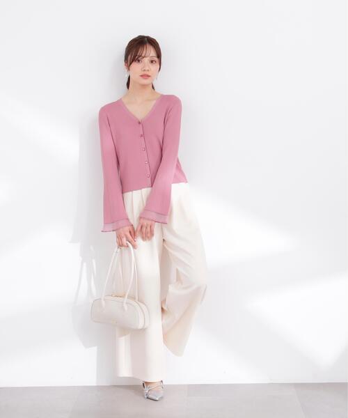 PROPORTION BODY DRESSING（プロポーションボディドレッシング）の「部分シアーリブカーディガン / 1216174403（カーディガン/ボレロ・レディース・イエロー/ネイビー/ホワイト系その他/ピンク/ブルー・FREE）」の21枚目の写真