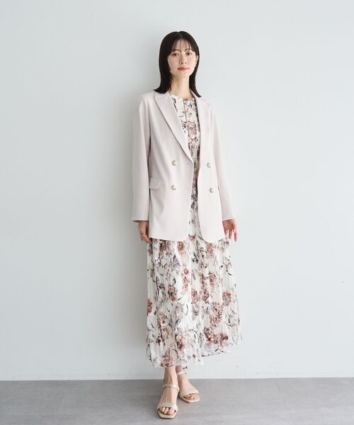 YECCA VECCA（イェッカヴェッカ）の「ダブルブレストジャケット（テーラードジャケット・レディース・ネイビー/ライトベージュ・FREE）」の12枚目の写真