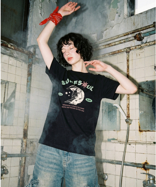 REBRENNER(リブレンナー)の「20番手サーフソウルスタンダード半袖Tシャツグリーン(Tシャツ/カットソー・レディース・グリーン・4XL/SMALL/MEDIUM/LARGE/X-LARGE/2XL/3XL)」の7枚目の写真