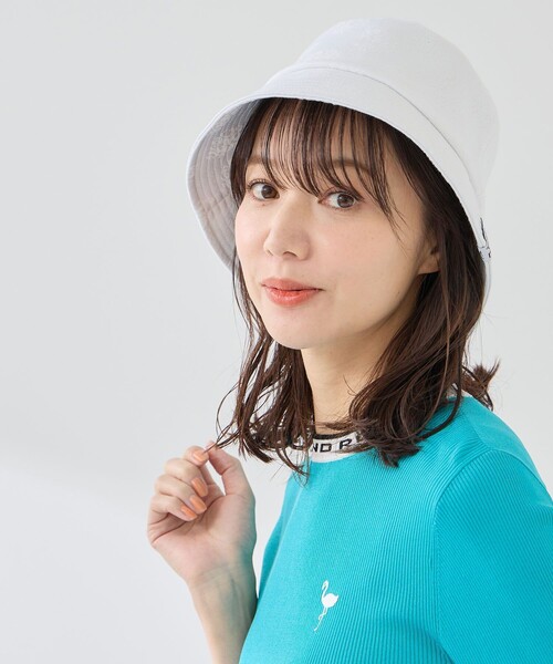 JUN&ROPE'（ジュンアンドロペ）の「ジャガードハット（ハット・レディース・ホワイト/ネイビー/ターコイズブルー・FREE）」の9枚目の写真