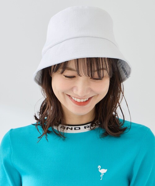 JUN&ROPE'（ジュンアンドロペ）の「ジャガードハット（ハット・レディース・ホワイト/ネイビー/ターコイズブルー・FREE）」の2枚目の写真