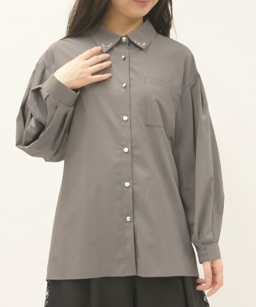 axes femme(アクシーズファム)の「UVカットボリューム袖シャツ(シャツ/ブラウス・レディース・ピンク/ホワイト/チャコール・FREE)」の3枚目の写真