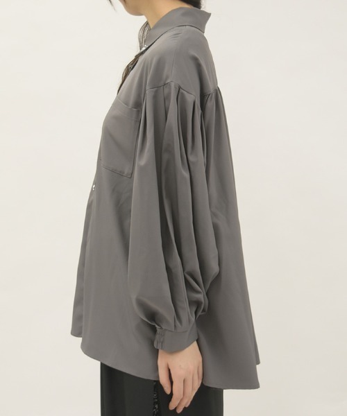 axes femme(アクシーズファム)の「UVカットボリューム袖シャツ(シャツ/ブラウス・レディース・ピンク/ホワイト/チャコール・FREE)」の5枚目の写真