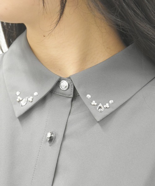 axes femme(アクシーズファム)の「UVカットボリューム袖シャツ(シャツ/ブラウス・レディース・ピンク/ホワイト/チャコール・FREE)」の7枚目の写真