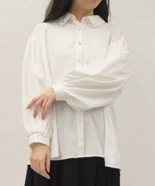 axes femme(アクシーズファム)の「UVカットボリューム袖シャツ(シャツ/ブラウス・レディース・ピンク/ホワイト/チャコール・FREE)」の9枚目の写真