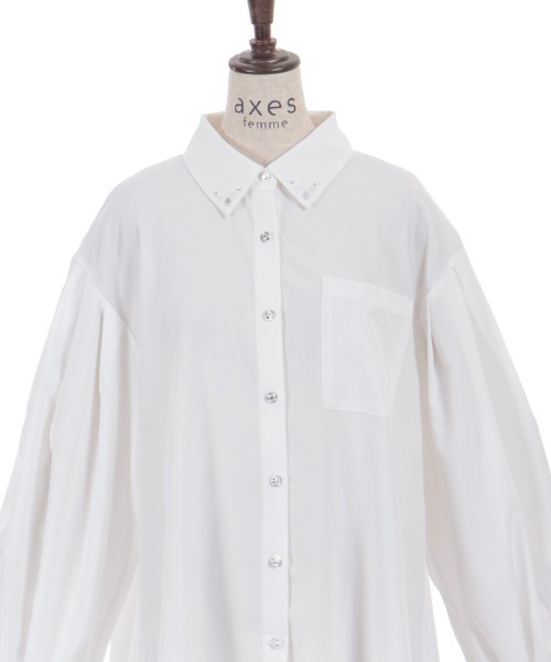 axes femme(アクシーズファム)の「UVカットボリューム袖シャツ(シャツ/ブラウス・レディース・ピンク/ホワイト/チャコール・FREE)」の14枚目の写真