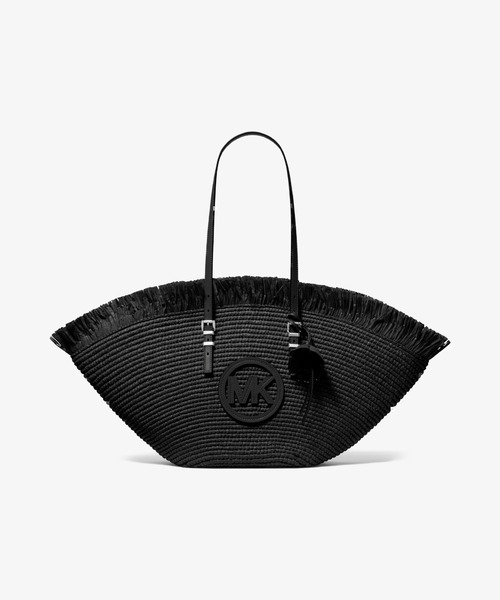 いろはさま専用:MICHAEL KORS ブラックトートバッグ ISA ハンドクロシェ ファントート ラージ（トートバッグ）｜MICHAEL