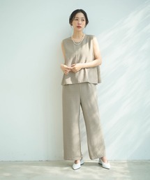 CROSS FUNCTION | 《シワになりにくい》サマナチュラ リネンライクオールインワン【CROSS FUNCTION/クロスファンクション】(つなぎ/オールインワン)