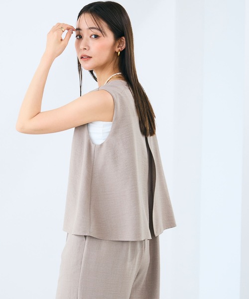 CROSS FUNCTION（クロスファンクション）の「《シワになりにくい》サマナチュラ リネンライクオールインワン【CROSS FUNCTION/クロスファンクション】（つなぎ/オールインワン・レディース・チャコールグレー/モカ・M/L/LL）」の20枚目の写真