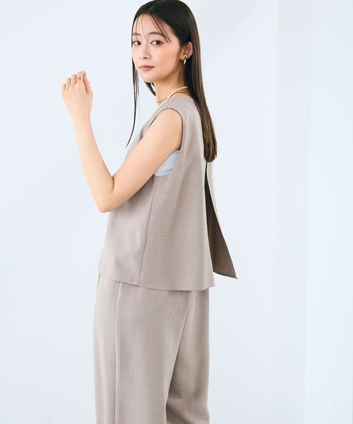 CROSS FUNCTION（クロスファンクション）の「《シワになりにくい》サマナチュラ リネンライクオールインワン【CROSS FUNCTION/クロスファンクション】（つなぎ/オールインワン・レディース・チャコールグレー/モカ・M/L/LL）」の21枚目の写真