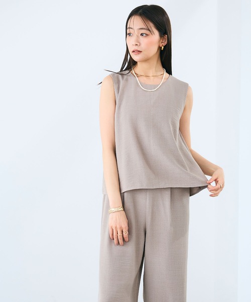CROSS FUNCTION（クロスファンクション）の「《シワになりにくい》サマナチュラ リネンライクオールインワン【CROSS FUNCTION/クロスファンクション】（つなぎ/オールインワン・レディース・チャコールグレー/モカ・M/L/LL）」の22枚目の写真