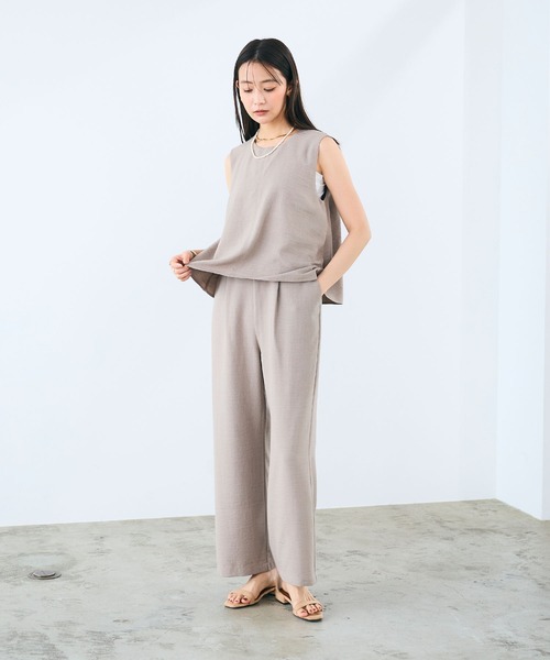 CROSS FUNCTION（クロスファンクション）の「《シワになりにくい》サマナチュラ リネンライクオールインワン【CROSS FUNCTION/クロスファンクション】（つなぎ/オールインワン・レディース・チャコールグレー/モカ・M/L/LL）」の18枚目の写真