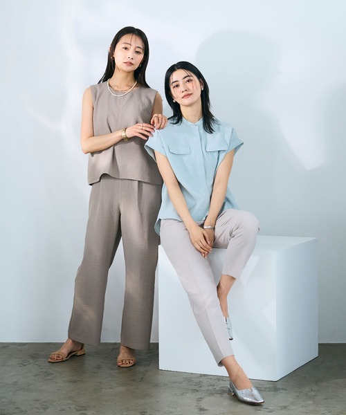 CROSS FUNCTION（クロスファンクション）の「《シワになりにくい》サマナチュラ リネンライクオールインワン【CROSS FUNCTION/クロスファンクション】（つなぎ/オールインワン・レディース・チャコールグレー/モカ・M/L/LL）」の12枚目の写真