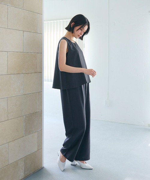 CROSS FUNCTION（クロスファンクション）の「《シワになりにくい》サマナチュラ リネンライクオールインワン【CROSS FUNCTION/クロスファンクション】（つなぎ/オールインワン・レディース・チャコールグレー/モカ・M/L/LL）」の15枚目の写真