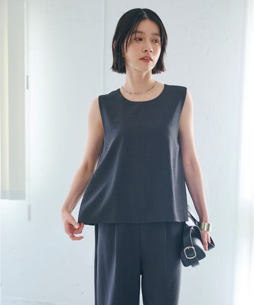 CROSS FUNCTION（クロスファンクション）の「《シワになりにくい》サマナチュラ リネンライクオールインワン【CROSS FUNCTION/クロスファンクション】（つなぎ/オールインワン・レディース・チャコールグレー/モカ・M/L/LL）」の10枚目の写真