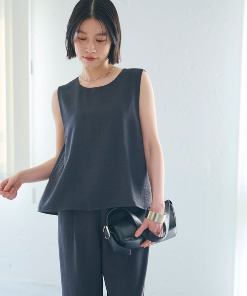 CROSS FUNCTION（クロスファンクション）の「《シワになりにくい》サマナチュラ リネンライクオールインワン【CROSS FUNCTION/クロスファンクション】（つなぎ/オールインワン・レディース・チャコールグレー/モカ・M/L/LL）」の9枚目の写真