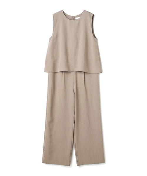 CROSS FUNCTION（クロスファンクション）の「《シワになりにくい》サマナチュラ リネンライクオールインワン【CROSS FUNCTION/クロスファンクション】（つなぎ/オールインワン・レディース・チャコールグレー/モカ・M/L/LL）」の4枚目の写真