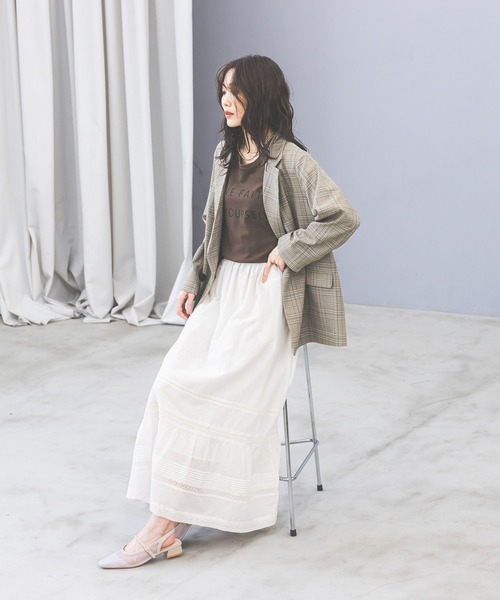 GLOBAL WORK(グローバルワーク)の「お手入れラクラクセットアップ/ダブルジャケット/601280(テーラードジャケット・レディース・グレイッシュベージュ/ネイビー/ベージュ/ブラウン・SMALL/LARGE/MEDIUM)」の8枚目の写真