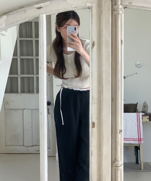 FAVORITO(ファヴォリート)の「リボン切り替えワイドパンツ(その他パンツ・レディース・ブラック/ピンク・F)」の19枚目の写真