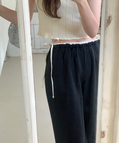 FAVORITO(ファヴォリート)の「リボン切り替えワイドパンツ(その他パンツ・レディース・ブラック/ピンク・F)」の17枚目の写真