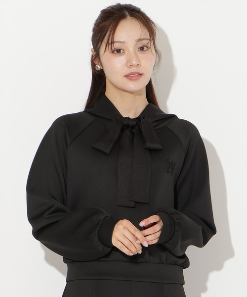 WILLSELECTION(ウィルセレクション)の「【SWEAT series】リボンスウェットフーディー(パーカー・レディース・オフホワイト/サックスブルー/ブラック/ミント・FREE)」の3枚目の写真