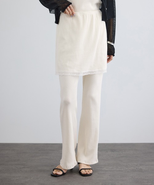 SALON adam et rope'（サロン アダム エ ロペ）の「【Angie La La for SALON】GENTLE intimate レギンススカート（その他パンツ・レディース・ホワイト/チャコールグレー・FREE）」の2枚目の写真