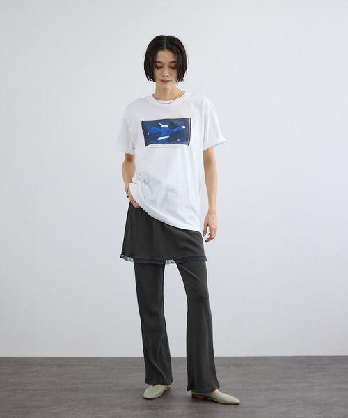 SALON adam et rope'（サロン アダム エ ロペ）の「【Angie La La for SALON】GENTLE intimate レギンススカート（その他パンツ・レディース・ホワイト/チャコールグレー・FREE）」の4枚目の写真