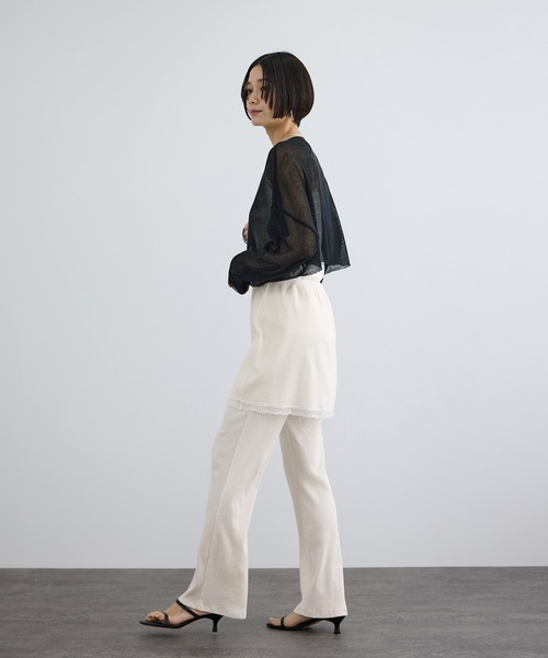 SALON adam et rope'（サロン アダム エ ロペ）の「【Angie La La for SALON】GENTLE intimate レギンススカート（その他パンツ・レディース・ホワイト/チャコールグレー・FREE）」の7枚目の写真