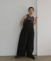 hellam（へラム）の「綿ツイルアシメデザインサロペット（サロペット/オーバーオール）」