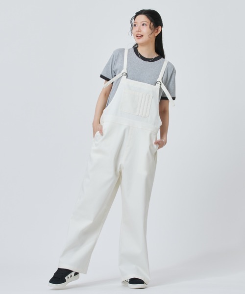 adidas(アディダス)の「【別注】アディダス adidas アルペン ストレッチ デニム オーバーオール 限定コラボ(サロペット/オーバーオール・レディース・ブラック/オフホワイト・S/M/L/XL)」の8枚目の写真