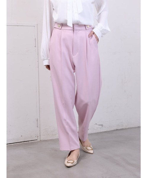 fifth(フィフス)の「ウエストボタンデザインストレートパンツ(その他パンツ・レディース・ブラック/スモークピンク/チャコールグレー・M/XS)」の4枚目の写真