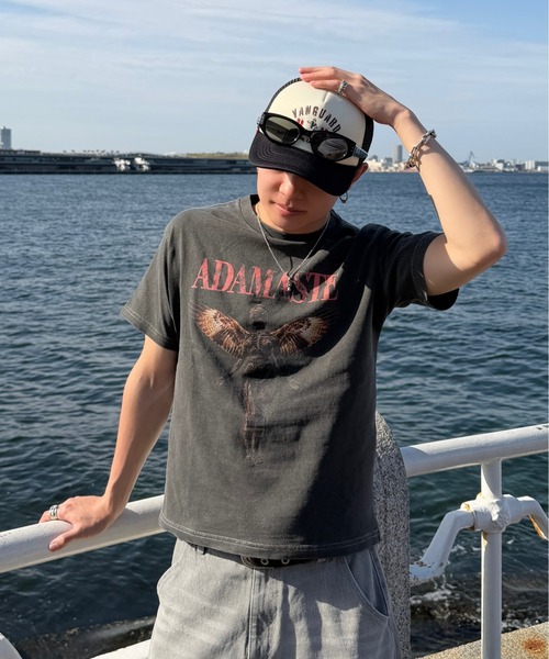 ADAMASTE(アダマスト)の「Vintage Make Short Band T-shirt - ヴィンテージメイクバンドTシャツ/ロックTシャツ【短丈】(Tシャツ/カットソー・メンズ・ブラック系その他/ブラック系その他2/ブラック系その他3/ブラック系その他4・SMALL/MEDIUM/LARGE)」の3枚目の写真