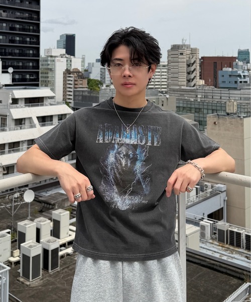 ADAMASTE(アダマスト)の「Vintage Make Short Band T-shirt - ヴィンテージメイクバンドTシャツ/ロックTシャツ【短丈】(Tシャツ/カットソー・メンズ・ブラック系その他/ブラック系その他2/ブラック系その他3/ブラック系その他4・SMALL/MEDIUM/LARGE)」の10枚目の写真
