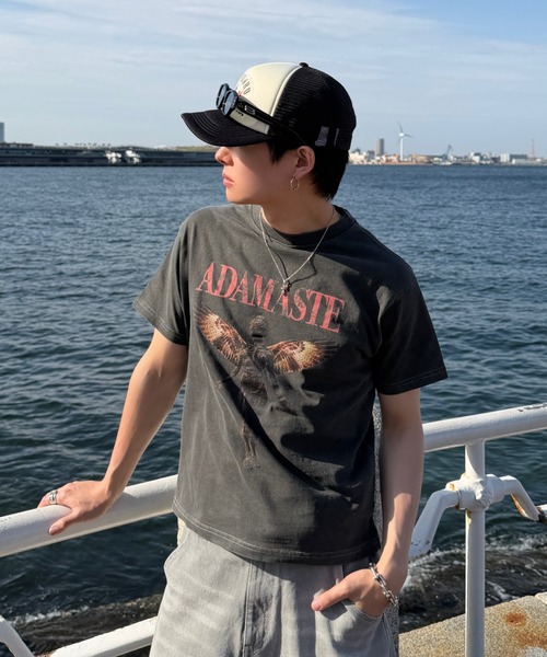ADAMASTE(アダマスト)の「Vintage Make Short Band T-shirt - ヴィンテージメイクバンドTシャツ/ロックTシャツ【短丈】(Tシャツ/カットソー・メンズ・ブラック系その他/ブラック系その他2/ブラック系その他3/ブラック系その他4・SMALL/MEDIUM/LARGE)」の14枚目の写真