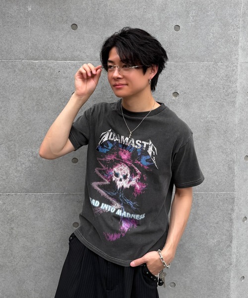ADAMASTE(アダマスト)の「Vintage Make Short Band T-shirt - ヴィンテージメイクバンドTシャツ/ロックTシャツ【短丈】(Tシャツ/カットソー・メンズ・ブラック系その他/ブラック系その他2/ブラック系その他3/ブラック系その他4・SMALL/MEDIUM/LARGE)」の16枚目の写真