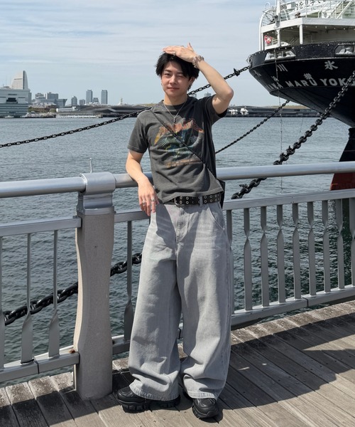 ADAMASTE(アダマスト)の「Vintage Make Short Band T-shirt - ヴィンテージメイクバンドTシャツ/ロックTシャツ【短丈】(Tシャツ/カットソー・メンズ・ブラック系その他/ブラック系その他2/ブラック系その他3/ブラック系その他4・SMALL/MEDIUM/LARGE)」の8枚目の写真