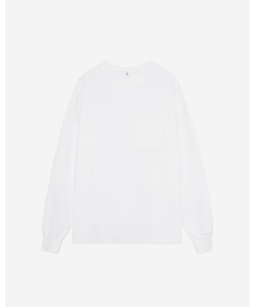 FRONT 11201(フロントワンワントゥーオーワン)の「Heavy Weight L/S With Pocket T-shirt(Tシャツ/カットソー・メンズ・ブラック/ホワイト・S/XL/L/M)」の1枚目の写真