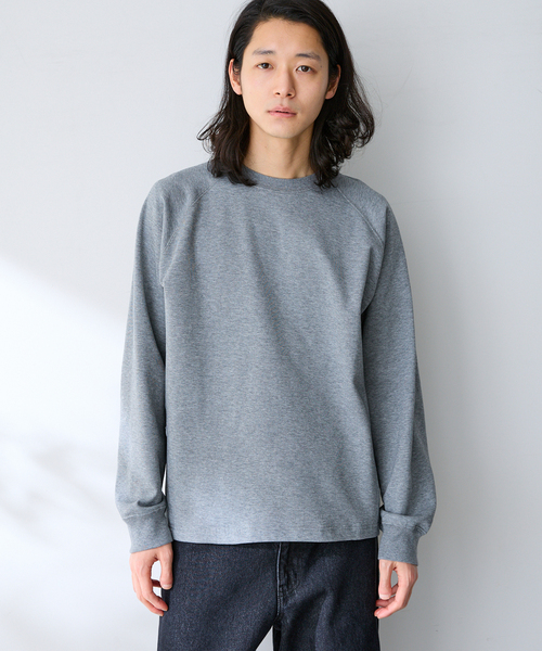 B.C STOCK(ベーセーストック)の「ライトポンチラグランロンT(Tシャツ/カットソー・メンズ・グレー/ホワイト/ネイビー/ブルー系その他・MEDIUM/LARGE)」の2枚目の写真