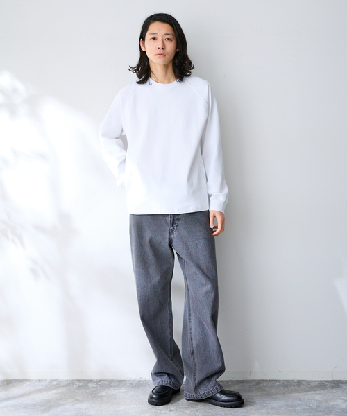 B.C STOCK(ベーセーストック)の「ライトポンチラグランロンT(Tシャツ/カットソー・メンズ・グレー/ホワイト/ネイビー/ブルー系その他・MEDIUM/LARGE)」の7枚目の写真