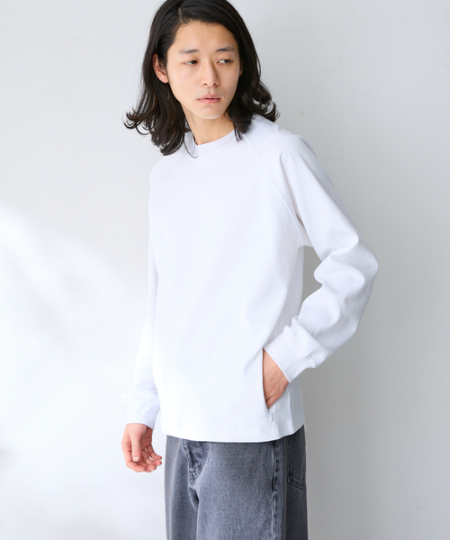 B.C STOCK(ベーセーストック)の「ライトポンチラグランロンT(Tシャツ/カットソー・メンズ・グレー/ホワイト/ネイビー/ブルー系その他・MEDIUM/LARGE)」の5枚目の写真