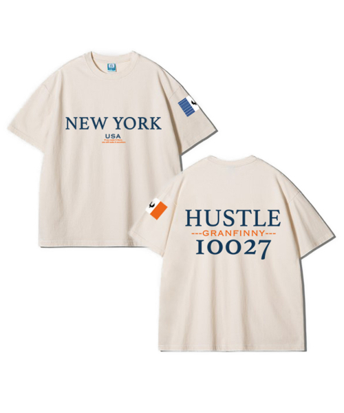 GRANFINNY(グランフィニ)の「ニューヨークオーバーサイズ半袖Tシャツ5色(Tシャツ/カットソー・レディース・ブラック/ホワイト/アイボリー・MEDIUM/LARGE/X-LARGE)」の6枚目の写真